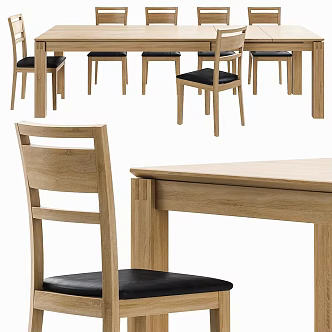 Modern Table and Chair Combination Dining Table and Chair Wooden Spinvalis 3d model