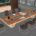 Modern Italian Office Table and Chair Set Large Conference Room Table and Chair Conference Table Conference Chair Office Desk Office Chair Office Carpet Filing Cabinet Office Accessories Ornaments 3d model