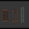 Traditional Chinese Wooden Carved Window Grilles With Different Geometric Patterns And Designs