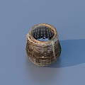 Handwoven Brown Storage Basket With Intricate Woven Texture For Home Use