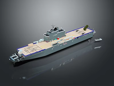Modern Water Transport Ship with Upper Superstructure and Open Deck Design 3d model