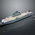 Modern Water Transport Ship with Upper Superstructure and Open Deck Design 3d model