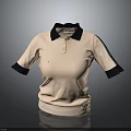 Pink Short Sleeve Polo Shirt With Dark Collar And Cuffs Buttoned Design Apparel