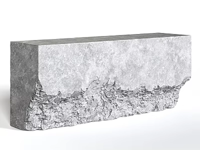 Modern Concrete Reception Desk With Textured Surface And Minimalist Design 3d model