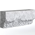 Modern Concrete Reception Desk With Textured Surface And Minimalist Design 3d model
