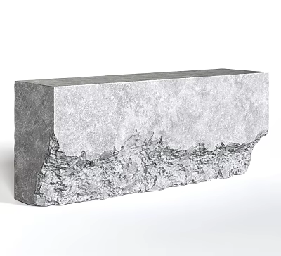 Modern Concrete Reception Desk With Textured Surface And Minimalist Design 3d model