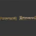 Rustic Wooden And Stone Wall Models With Mossy Surfaces And Sturdy Bases