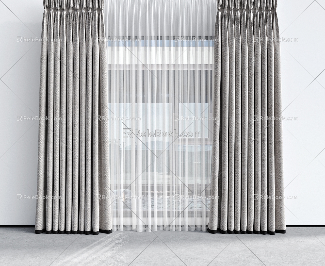 Modern Curtains 3d model