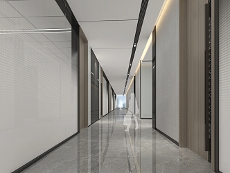 Modern Aisle Office Area Aisle 3d model