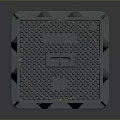 Gray Square Cover With Grid Pattern 500 And Reinforced Base Structure Design 3d model