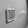 Modern Switch Panel With Transparent Protective Cover Mounted On Gray Wall 3d model