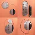 Modern Decorative Mirrors With Metal Frames On Orange Walls Home Design