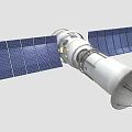 Advanced Satellite Communication Equipment With Deployable Solar Panels And High Gain Antenna