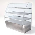 Modern Glass Display Shelf With Multiple Transparent Layers And Metal Base
