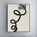 Modern Art Print With Black White Polka Dots And Gray Red Accents