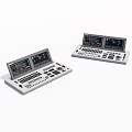 Professional White Control Consoles With Display Screens Buttons And Knobs 3d model