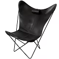 Modern Black Leather Leisure Chair With Sturdy Metal Frame And Stylish Design