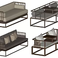 Elegant Modern Daybed Interior Design With Cushioned Seats Armrests And Wooden Frame