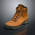 Brown High Top Hiking Boots With Lace Up Design And Rugged Outdoor Sole