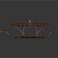 Wooden Dining Table and Chairs Set with Carved Details Unique Curved Base and Candle Holder