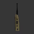 Tan Handheld Walkie Talkie With Antenna Display Screen And Keypad For Outdoor Communication
