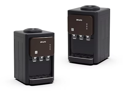 Two Black DIVO Water Dispensers With Control Panel And Water Taps 3d model