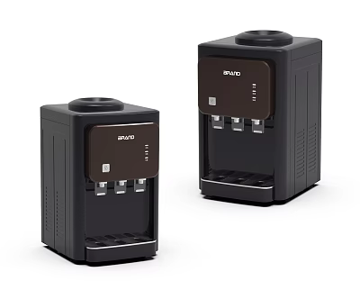 Two Black DIVO Water Dispensers With Control Panel And Water Taps 3d model