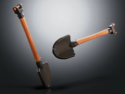Sturdy Hardware Tools Shovel with Durable Metal Blade and Orange Handle Design 3d model