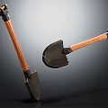 Sturdy Hardware Tools Shovel with Durable Metal Blade and Orange Handle Design 3d model