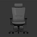 Gray Office Chair With High Back Armrests Adjustable Seat And Wheels