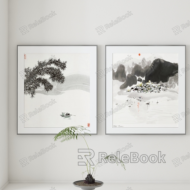 chinese landscape painting model