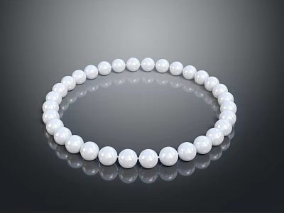 Elegant Round White Pearl Bracelet With Shiny Beads For Women Fashion Jewelry 3d model