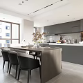 Modern Living And Dining Room Interior With Sofa Coffee Table Abstract Artwork And Lighting