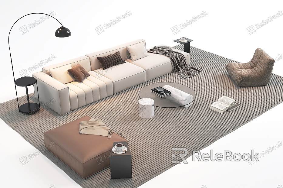 Modern Sofa Coffee Table Combination Multiplayer Sofa model