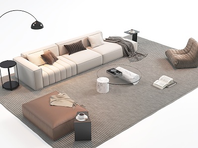 Modern Sofa Coffee Table Combination Multiplayer Sofa model