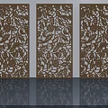 Modern Flush Doors Featuring Intricate Carved Patterns In Brown Wooden Finish