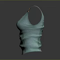 Light Green Tank Top With Adjustable Shoulder Straps And Ruched Design