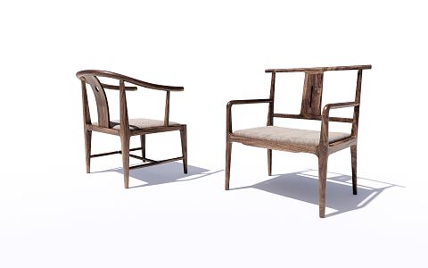 New Chinese-style armchair tea table and chair 3d model