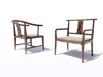 New Chinese-style armchair tea table and chair 3d model