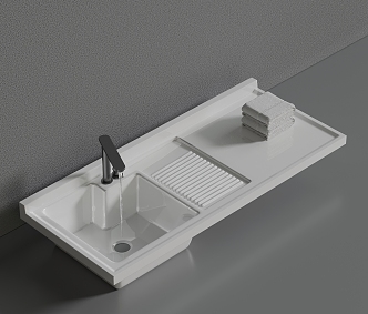 Bathroom basin ceramic basin integrated basin 3d model