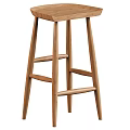 Wooden Bar Stool With Simple Design And Stable Cross Footrests Structure