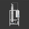 Industrial Equipment With Metal Frame Control Panel And Piping System