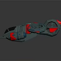 Futuristic Sci fi Vehicle Model With Gray Red Design And Mechanical Details