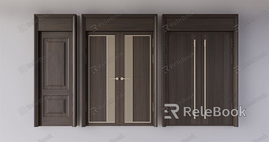 New Chinese style double door entrance door model