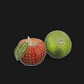 Fresh Red and Green Apples with Leaf on Black Background