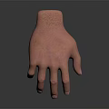 Realistic Human Hand Showing Natural Skin Tone Neatly Trimmed Nails Detailed Texture on Dark Background