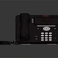 Black Digital Landline Phone With Caller ID Display Screen Numeric Keypad And Coiled Cord