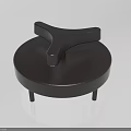 Black Modern Irregular Shaped Leather Sofa With Circular Base And Unique Armrest Design 3d model