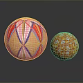Decorative Colorful Spheres Featuring Intricate Geometric Patterns And Reflective Surfaces 3d model