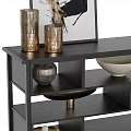 Stylish Storage Shelf With Decorative Vases Bowl Books HOME Decor And Artwork